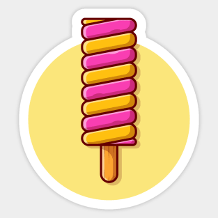 Popsicle Cartoon Vector Icon Illustration (3) Sticker